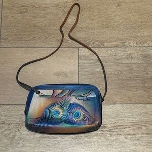 Vintage hand painted Anuschka shoulder bag
